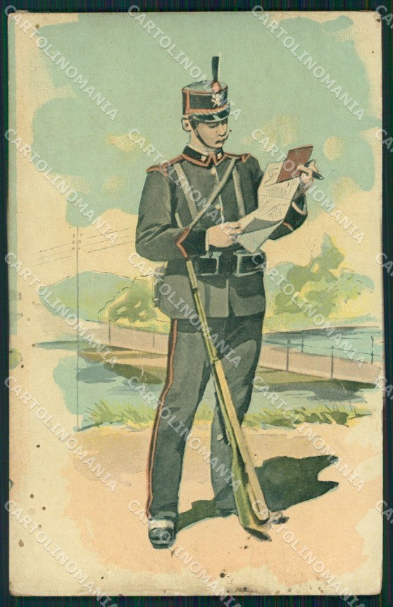 Militari Regio Esercito Italiano Uniforme COLLA cartolina XF0308 – fronte