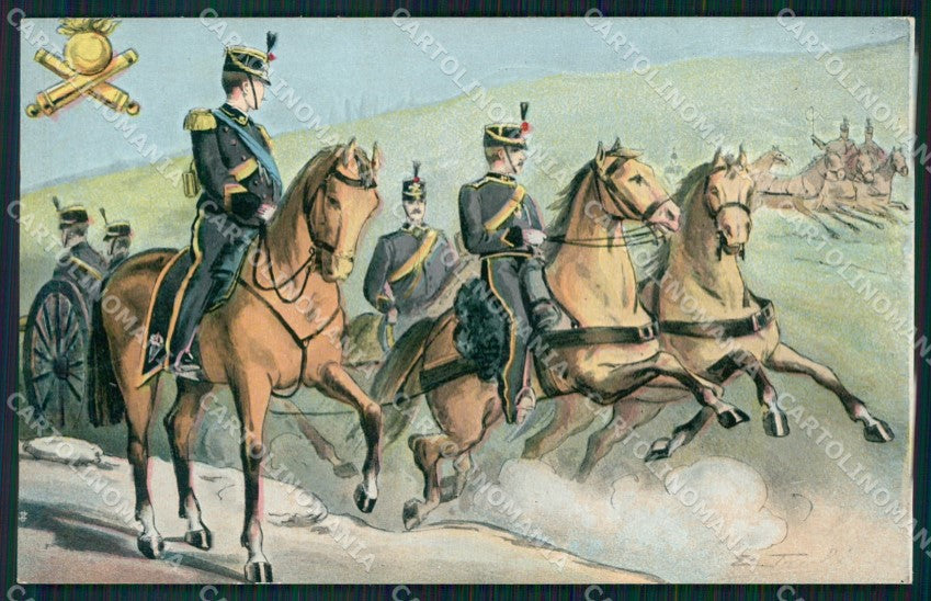Militari Regio Esercito Artiglieria a Cavallo Tacchi cartolina XF0321 – fronte