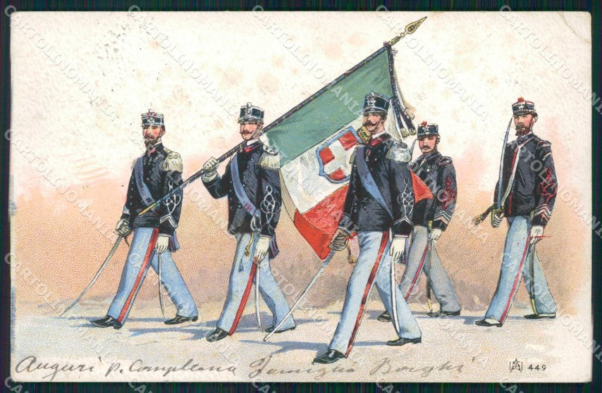Militari Regio Esercito Uniforme PIEGHINA cartolina XF0330 – fronte