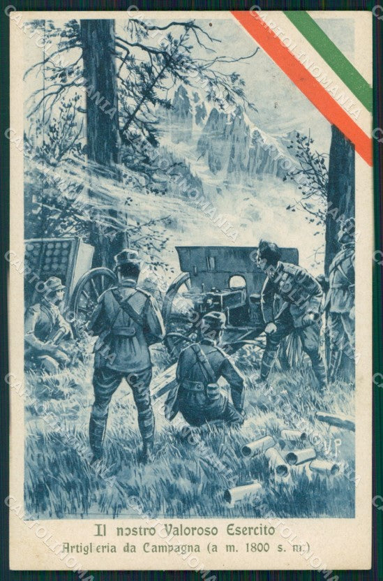 Militari WWI Propaganda Esercito Artiglieria da Campagna cartolina XF0338 – fronte