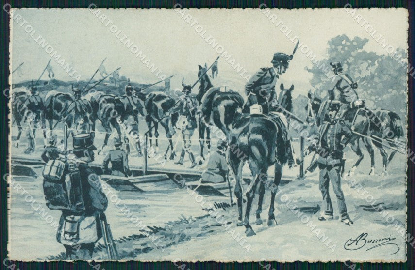 Militari Esercito Italiano Genio Pontieri Buzzini Lancieri cartolina XF0347 – fronte