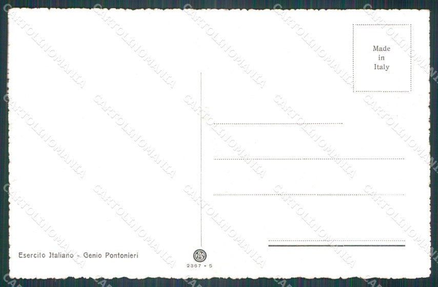 Militari Esercito Italiano Genio Pontieri Buzzini Lancieri cartolina XF0347 – retro