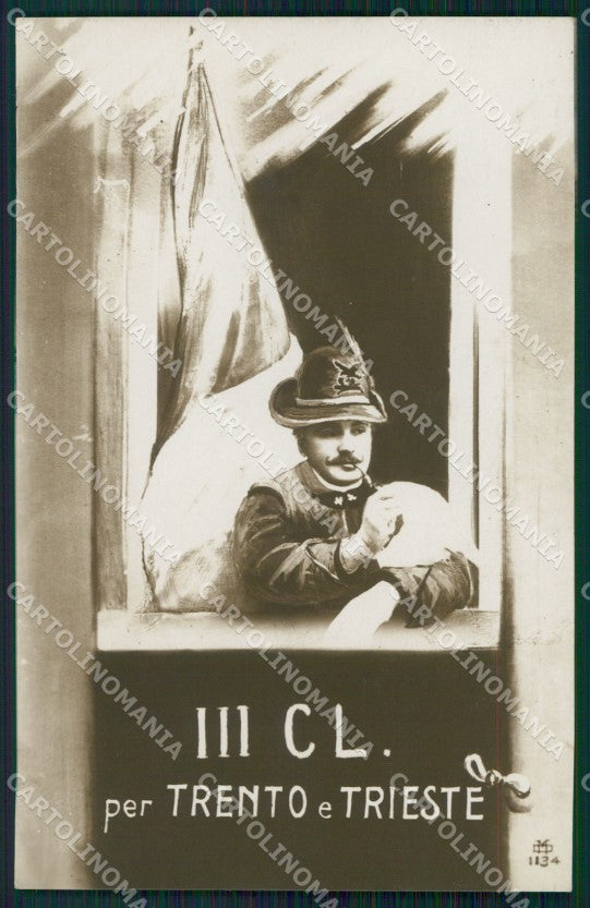 Militari WWI Propaganda Alpini Trento Trieste Foto cartolina XF0384 – fronte