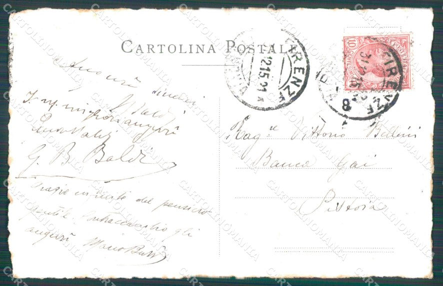 Militari WWI Propaganda Bandiere Alleati Flags Dipinta a Mano cartolina XF0412 – retro