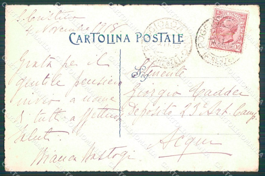 Militari WWI Propaganda Bandiere Alleati Flags Dipinta a Mano cartolina XF0426 – retro