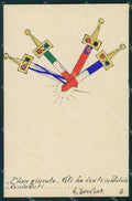 Militari WWI Propaganda Bandiere Alleati Flags Dipinta a Mano cartolina XF0428 – fronte