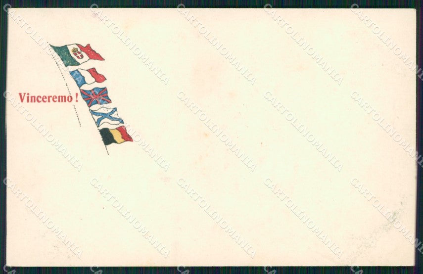 Militari WWI Propaganda Bandiere Alleati Flags cartolina XF0442 – fronte