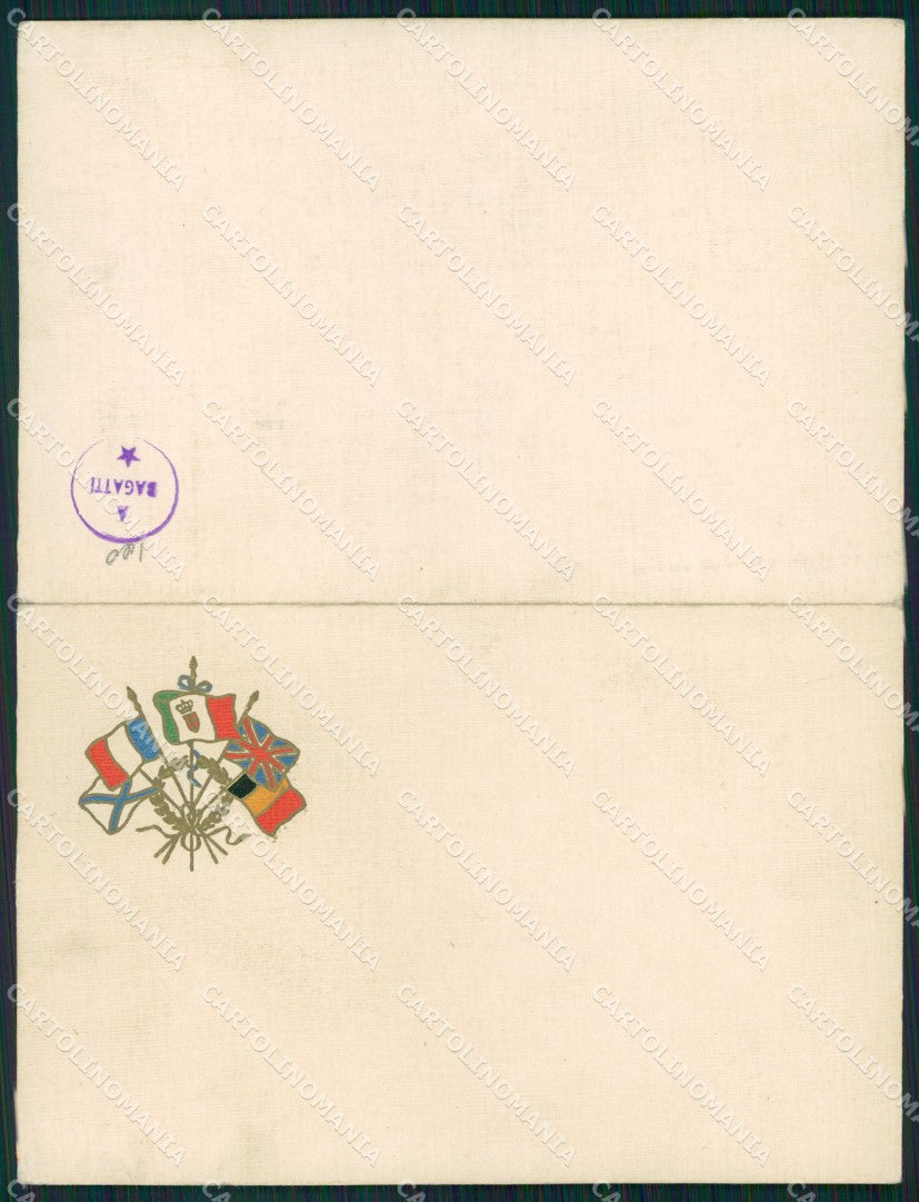 Militari WWI Propaganda Bandiere Alleati cartoncino formato cartolina XF0444 – fronte