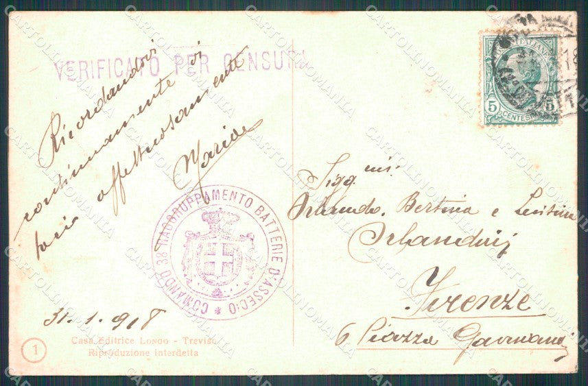 Militari WWI Propaganda Bandiere Alleati Flags Carducci cartolina XF0445 – retro