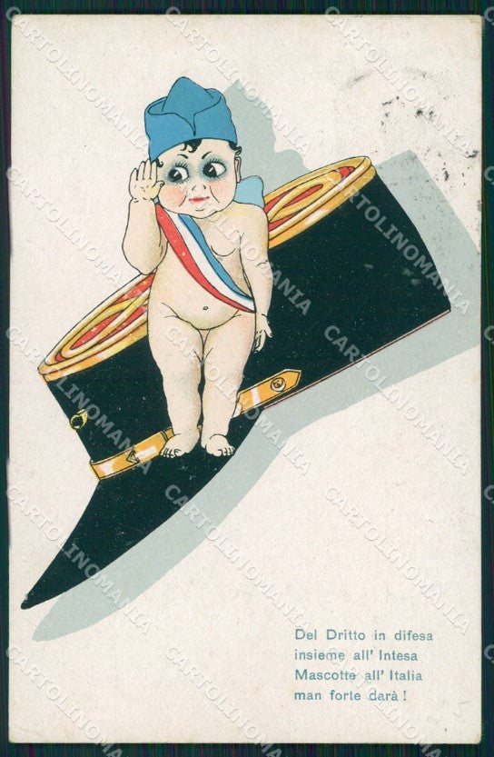 Militari WWI Propaganda Alleati Francia Pippo cartolina XF0451 – fronte