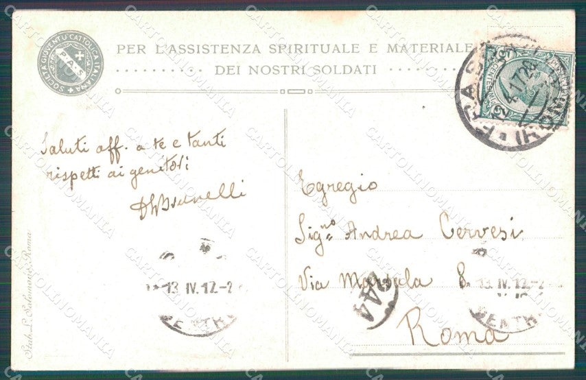 Militari WWI Propaganda Assistenza Soldati Conti cartolina XF0457 – retro