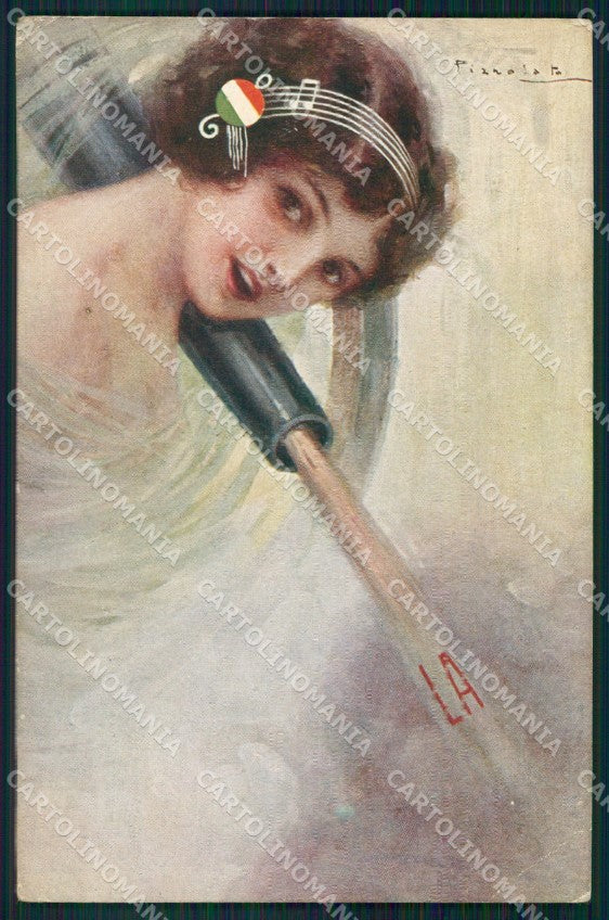 Militari WWI Propaganda Artiglieria Musica Italiana Pizzolato cartolina XF0464 – fronte