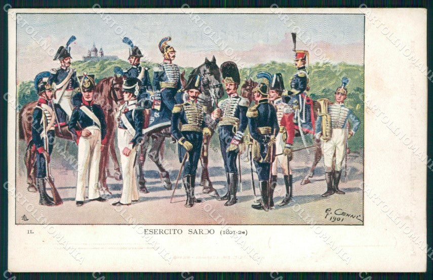 Militari Esercito Sardo Cenni cartolina XF0474 – fronte