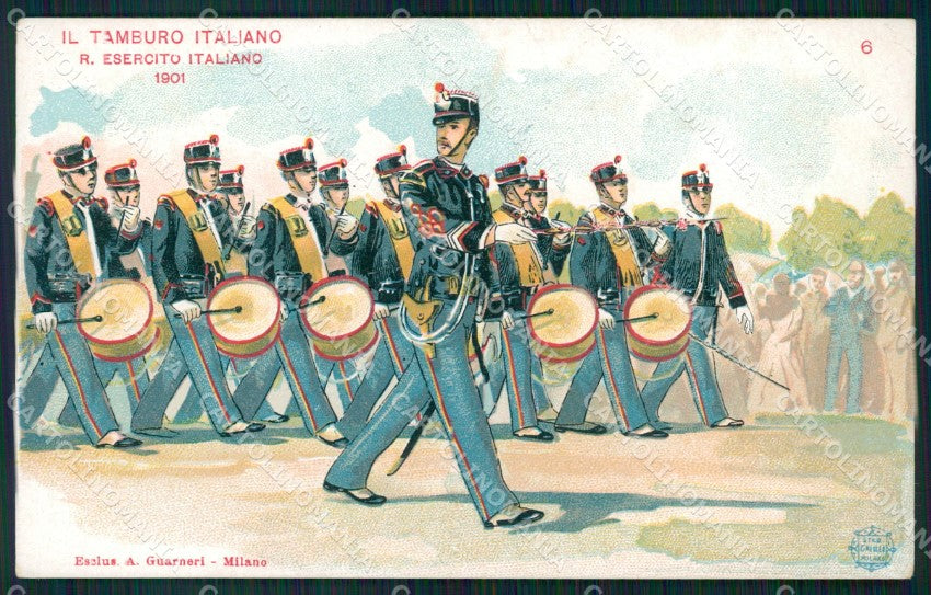 Militari Regio Esercito Italiano Il Tamburo Tamburini cartolina XF0486 – fronte