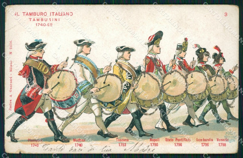 Militari Regio Esercito Italiano Il Tamburo Tamburini PIEGHINE cartolina XF0488 – fronte