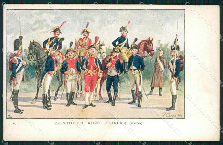 Militari Esercito del Regno Etruria Cenni cartolina XF0494 – fronte