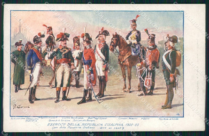 Militari Esercito della Repubblica Cisalpina Cenni cartolina XF0500 – fronte
