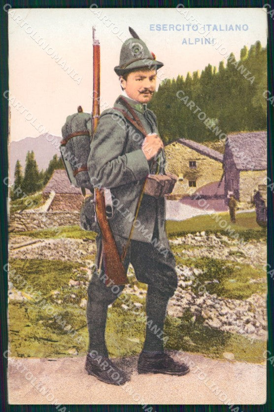 Militari Propaganda WWI Esercito Italiano Alpini PIEGHINA cartolina XF0506 – fronte