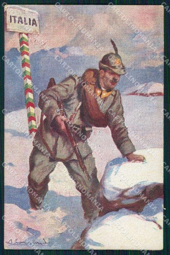 Militari Propaganda WWI Guardia Finanza GdF Uniforme Lombardi cartolina XF0514 – fronte