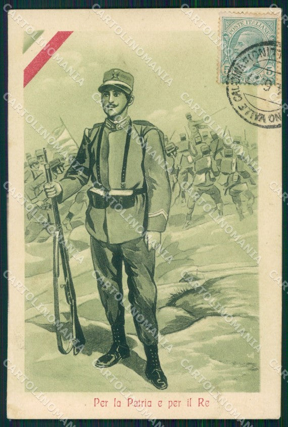 Militari Propaganda WWI Fanteria Tricolore cartolina XF0515 – fronte