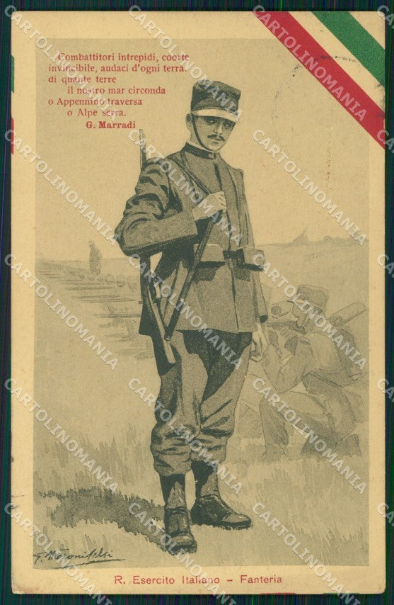 Militari Propaganda WWI Esercito Fanteria Marradi Moroni Celsi cartolina XF0516 – fronte
