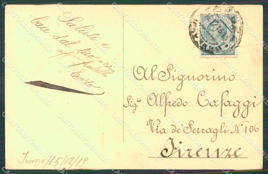 Militari Propaganda WWI Esercito Fanteria Marradi Moroni Celsi cartolina XF0516 – retro