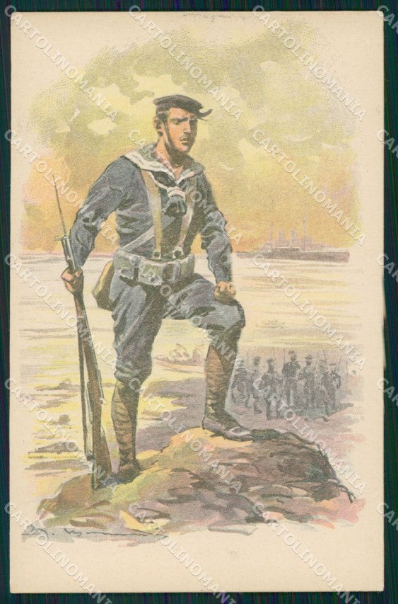 Militari Propaganda WWI Marina cartolina XF0518 – fronte