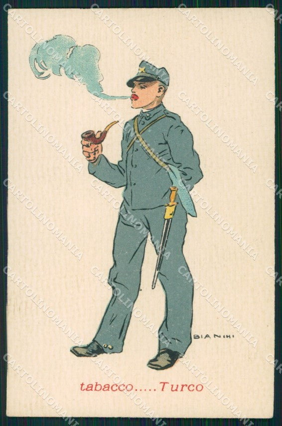 Militari Propaganda WWI Fanteria Tabacco Turco Bianchi cartolina XF0527 – fronte