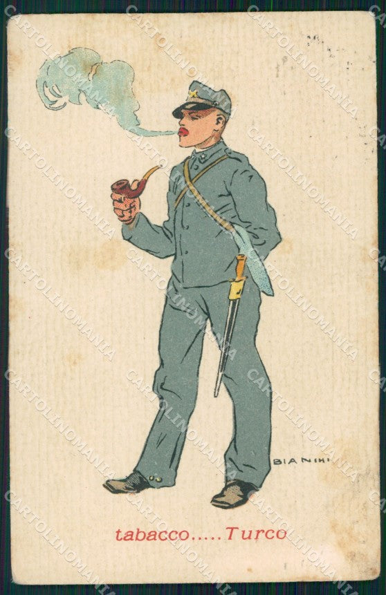 Militari Propaganda WWI Fanteria Tabacco Turco Bianchi cartolina XF0529 – fronte