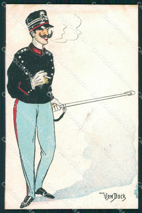 Militari Uniforme Umoristica Van Dock cartolina XF0533 – fronte