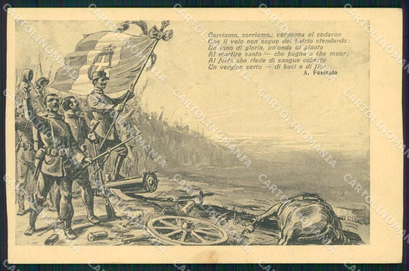 Militari Propaganda WWI Fusinato Polli cartolina XF0539 – fronte