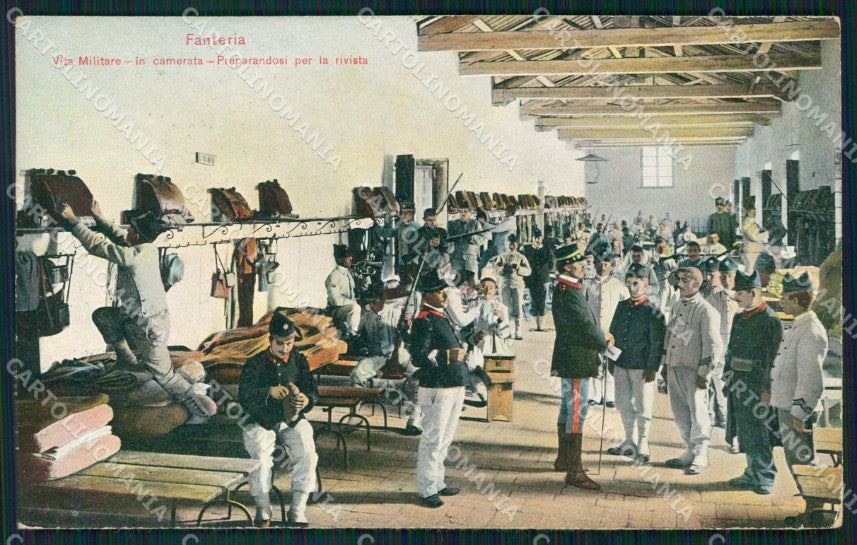 Militari Regio Esercito Fanteria Rivista SCOLLATA cartolina XF0557 – fronte
