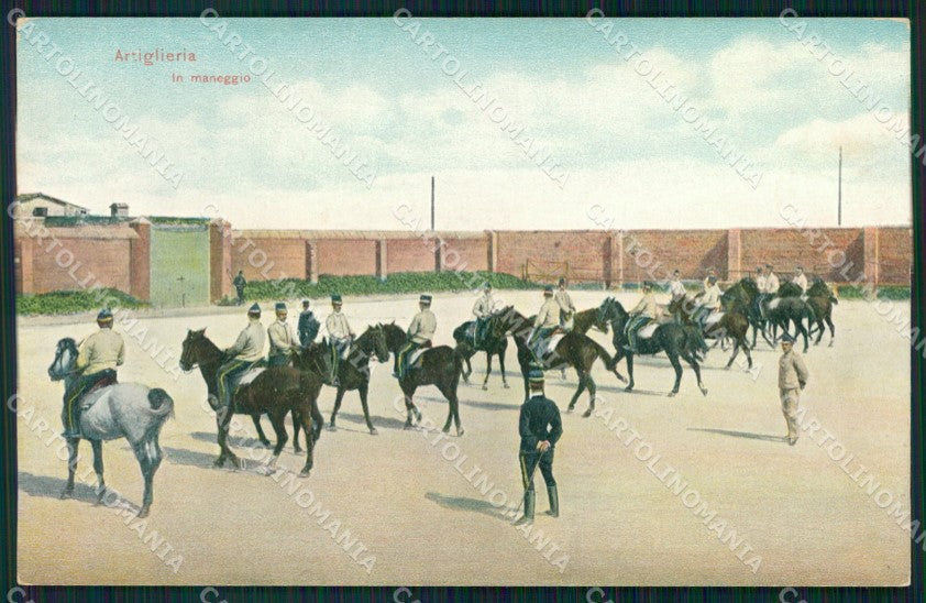 Militari Regio Esercito Artiglieria in Maneggio SCOLLATA cartolina XF0559 – fronte