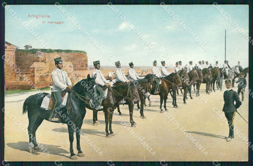 Militari Regio Esercito Artiglieria In Maneggio SCOLLATA cartolina XF0563 – fronte