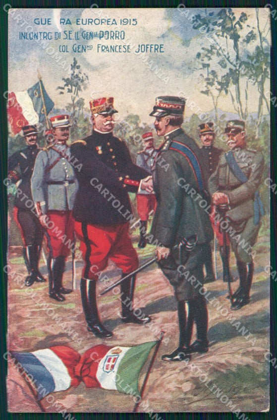 Militari Propaganda WWI Generale Porro Joffre cartolina XF0576 – fronte