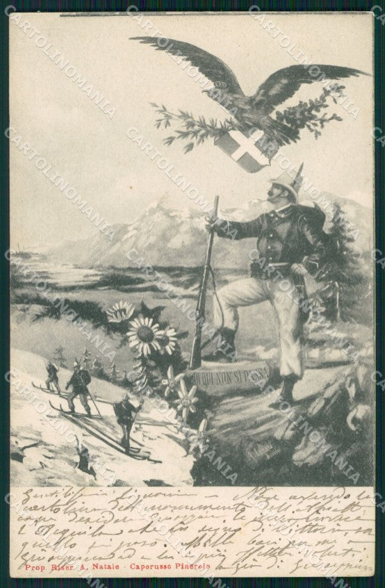 Militari Regio Esercito Alpini Sci cartolina XF0596 – fronte