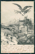 Militari Regio Esercito Alpini Sci cartolina XF0596 – fronte