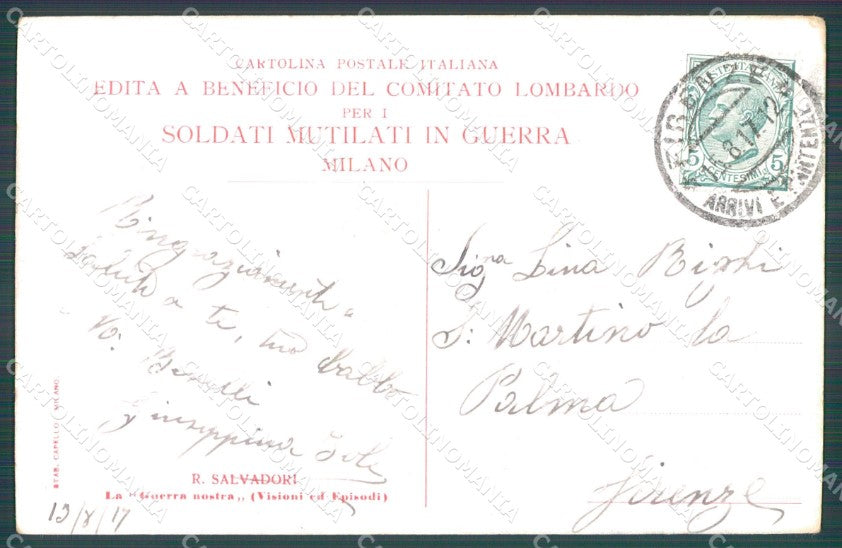 Militari Propaganda WWI Alpini Salvadori cartolina XF0599 – retro