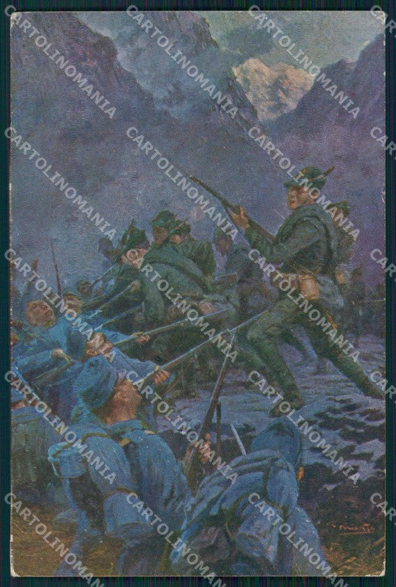 Militari Propaganda WWI Alpini D'Amato cartolina XF0605 – fronte