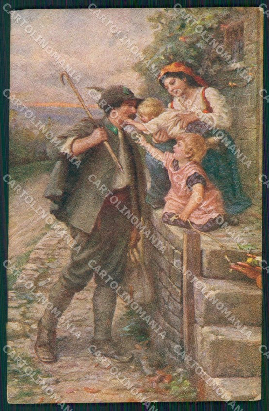 Militari Propaganda WWI Alpini Ritorno Moretti cartolina XF0606 – fronte