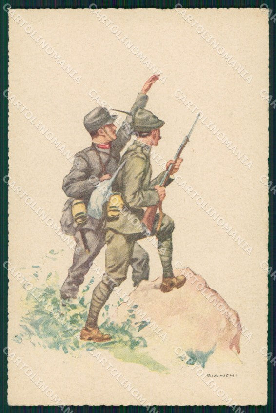 Militari Propaganda WWI Alpini Bianchi cartolina XF0614 – fronte