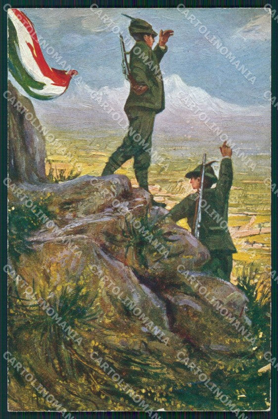 Militari Propaganda WWI Alpini cartolina XF0615 – fronte