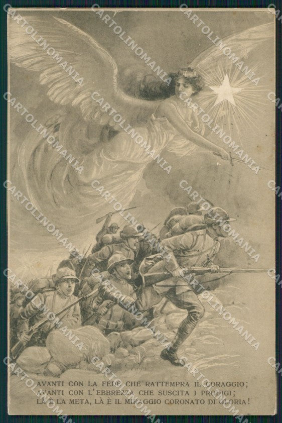 Militari Propaganda WWI Alpini cartolina XF0624 – fronte