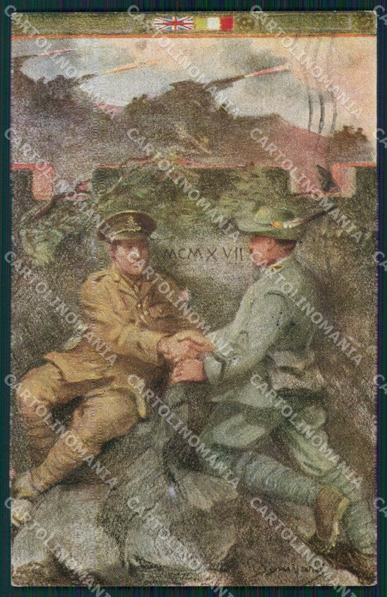 Militari Propaganda WWI Alpini Inglesi cartolina XF0626 – fronte