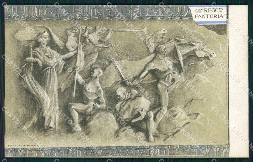 Militari 44º Reggimento Fanteria 1916 Pavia cartolina XF0634 – fronte