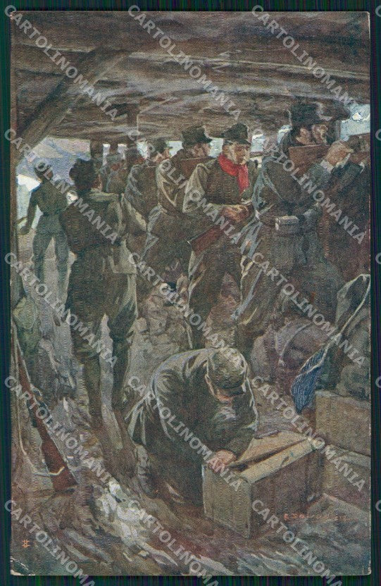 Militari Propaganda WWI Trincea Salvadori cartolina XF0655 – fronte