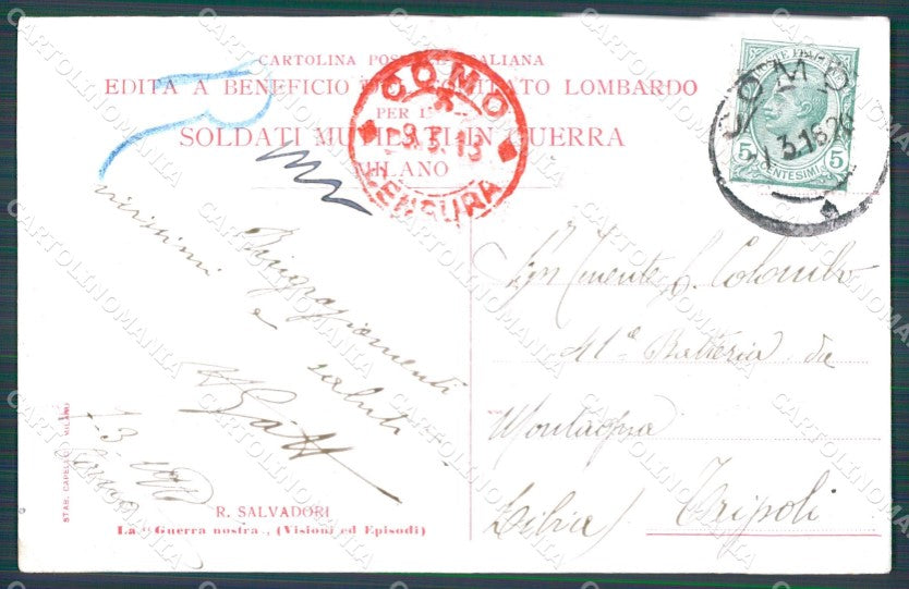 Militari Propaganda WWI Trincea Salvadori cartolina XF0655 – retro