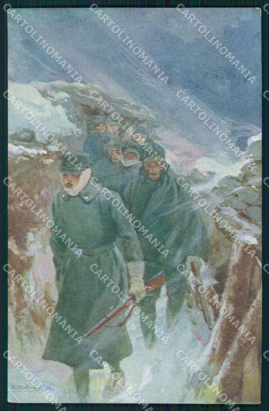 Militari Propaganda WWI Trincea Salvadori cartolina XF0661 – fronte
