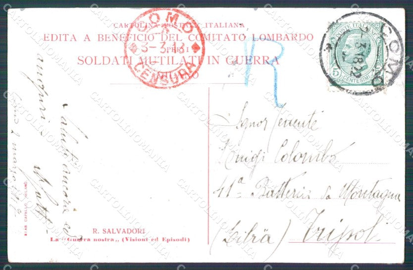 Militari Propaganda WWI Trincea Salvadori cartolina XF0661 – retro