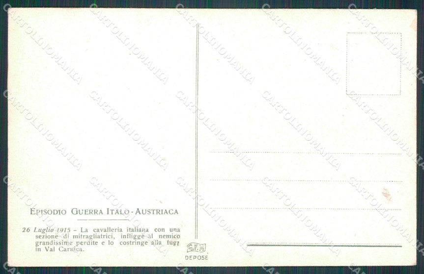 Militari Propaganda WWI Cavalleria Val Carnica Tricolore cartolina XF0668 – retro